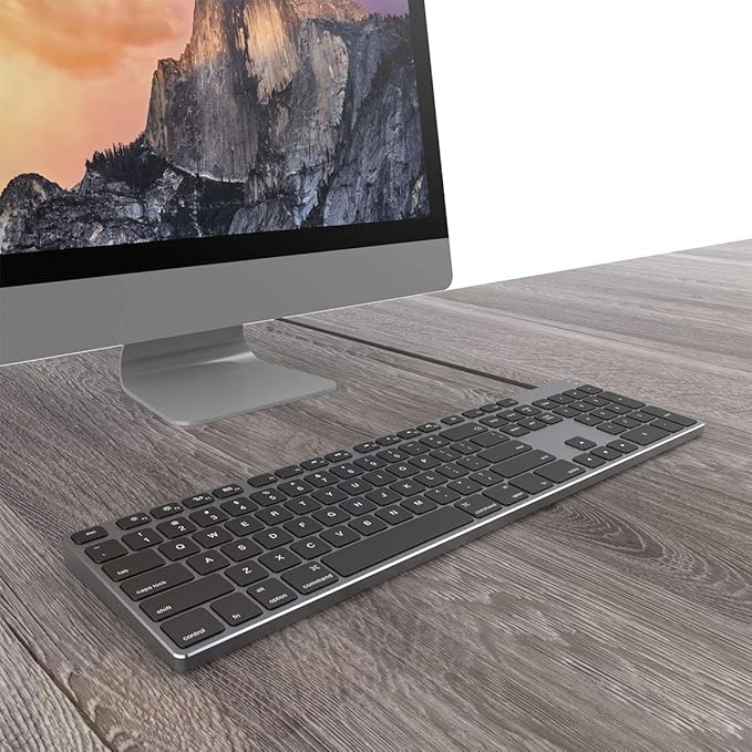 9H Aluminum USB Wired Keyboard with Numeric Keypad for Mac Pro, Mini Mac, iMac, iMac Pro, MacBook Pro/Air, Laptop and PC Computer