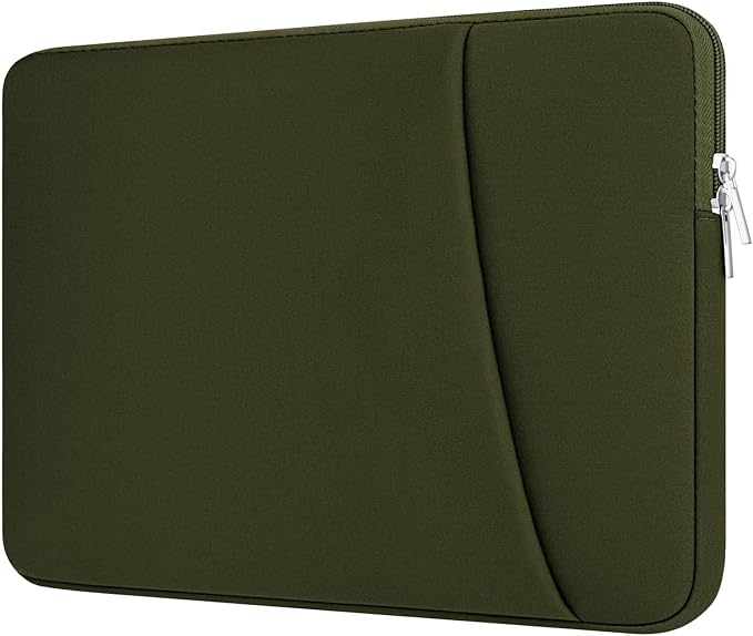 Laptop Sleeve Case with Zipper Accessory Pocket Compatible with 13 to 14 inches MacBook Air/Pro Padded Computer Pouch Cover Shockproof Protective for 13” to 14” Laptop/Chromebook/Tablet,Green