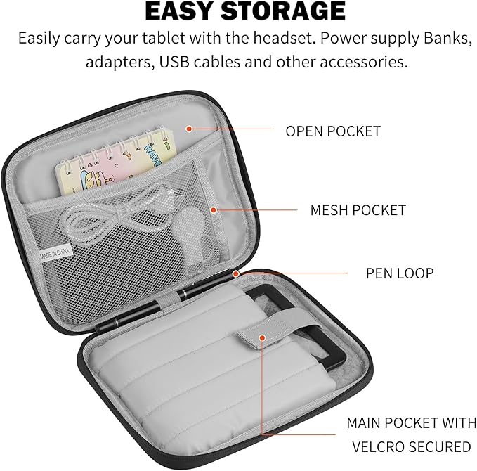 HoYiXi Universal Sleeve Bag for 6",6.8",7" Kindle Paperwhite/Colorsoft 2024-2012 Compatible with 6"-6.8" All-New Kindle/Kobo/Tolino/Sony,6" EReader with Anti-Drop Protective Cover,Black
