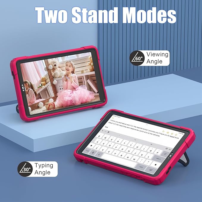AKABEILA Compatible with Samsung Galaxy Tab A7 Lite 8.7 inch T225/T220(2021) Tablet Case，Lightweight Shockproof Rugged Protective Cover with Kickstand for Kids Children Boys Babies Strawberry Black