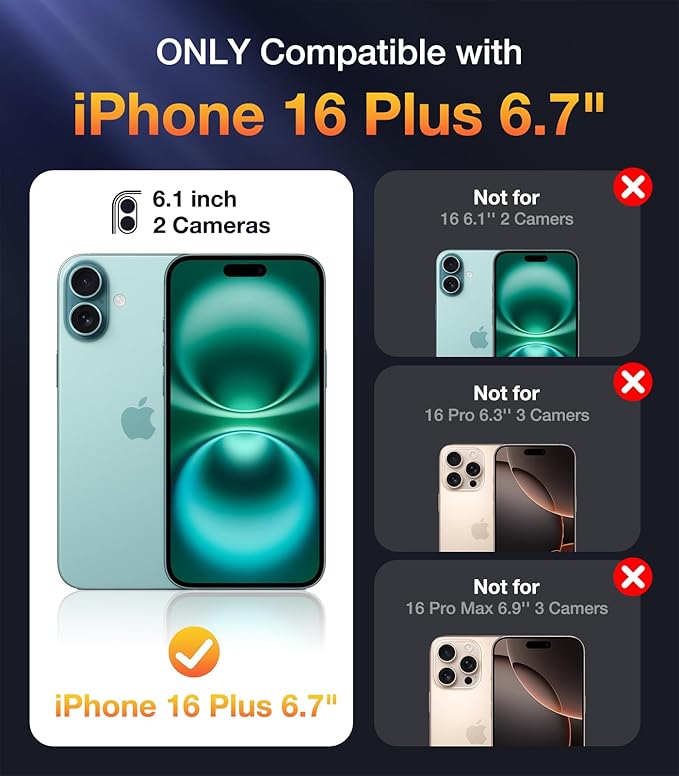 Diaclara Designed for iPhone 16 Plus Case 6.7 Inch,Upgraded [Full Camera Protection] Full Body Rugged Clear Bumper Case w/Built-in Screen Protector for 16 Plus,Teal
