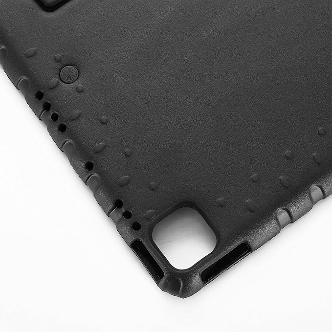 Kids Case for iPad Pro 11" M5/M4 & iPad Air 11" (2026/2025/2024) Shockproof Case with Pencil Holder, Techcircle Light EVA Foam Handle Stand Bumper Protective Child Friendly Drop Proof Cover, Black