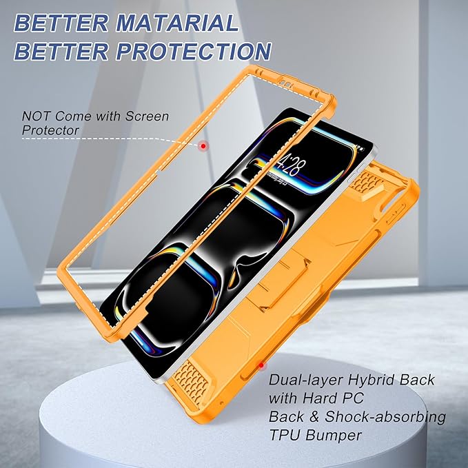 Soke Case for iPad Pro 13 Inch M5/M4 & iPad Air 13 Inch M4/M3/M2(2026/2025/2024), iPad Pro 12.9(2022 2021 2020,6th/5th/4th Gen), Rugged Shockproof Protective Cover - Citrus