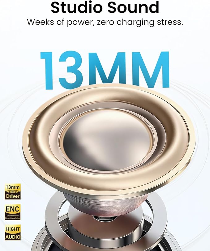 Wireless Earbuds with Active Noise Cancelling,140-Hour Long Battery Life Bluetooth 5.4 Ear Buds,Multi-Device Pairing,Enhanced Clear Call,Deep Bass Stereo Headphone,in-Ear Earphones (Dark)