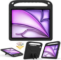 Kids Case for iPad Air 13 inch M4/M3/M2 (2026/2025/2024) & iPad Pro 13 inch M5/M4 (2025/2024) & iPad Pro 12.9 inch Case 6th/5th/4th/3rd Generation with Pencil Holder/Handle Stand Cover, Black