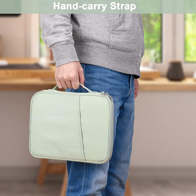 9-11 Inch Tablet Carrying Case, Padded Travel Sleeve Bag for iPad Pro 11-in (M4), iPad 10.9 (10th Gen), iPad Air 11-in (M2), Galaxy Tab S9/S8 (Mint Green-11)
