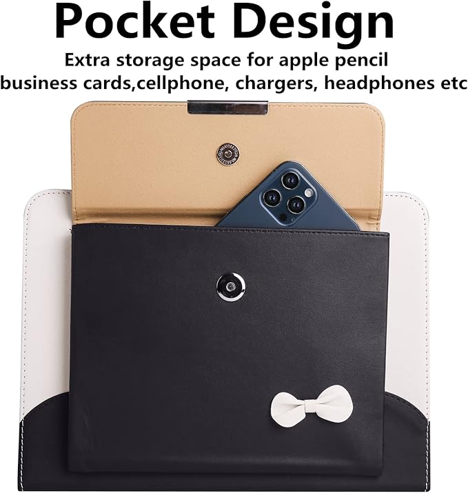 Cute Case for iPad 6th/5th Generation 9.7 inch 2018/2017,iPad Air 2 Case 2014, Slim Handbag Leather Protective Cover with Stand Hand Strap Pocket for Girls Woman Kids for iPad Pro 9.7,Black