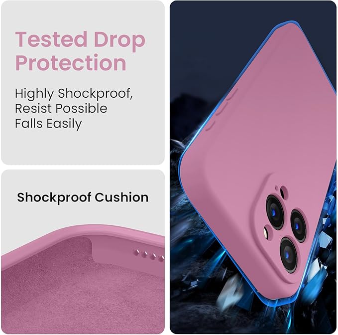 FireNova Designed for iPhone 15 Pro Max Case, Silicone Upgraded [Camera Protection] Phone Case, Soft Anti-Scratch Microfiber Lining Inside, 6.7 inch, Lilac Purple