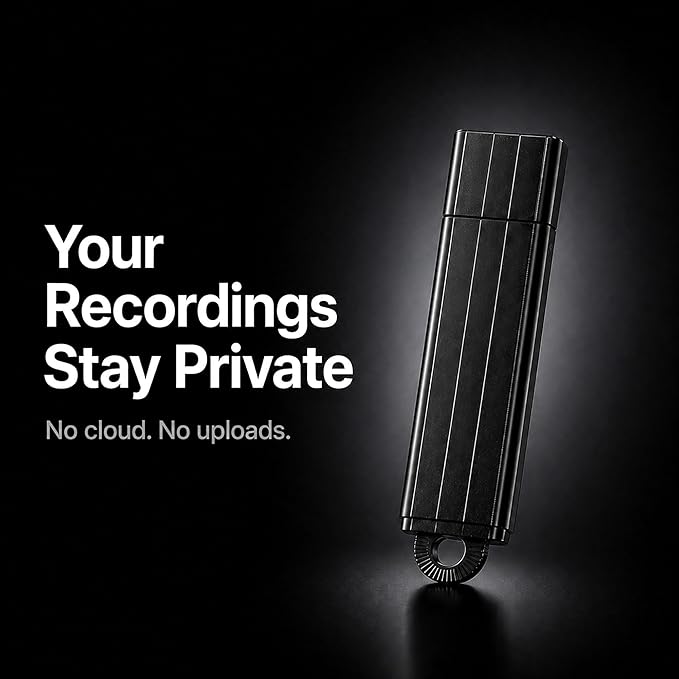 USB Voice Recorder – 24 Hours Continuous Recording, 288 Hours Storage Capacity, Easy File Access, Compact for Meetings and Lectures