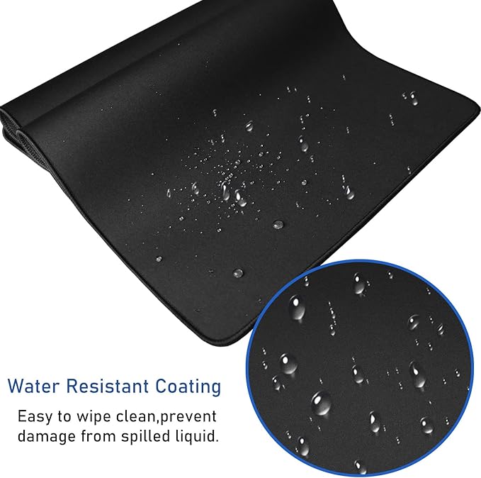 Gaming Mouse Pad, Large Mouse Pad, Waterproof Premium-Textured Mouse Mat, Extended Desk Keyboard Mousepad Non-Slip Mousepad Rubber Base for Game, Office, Esports Pros, Home, 31.5 x 11.8 in, Black