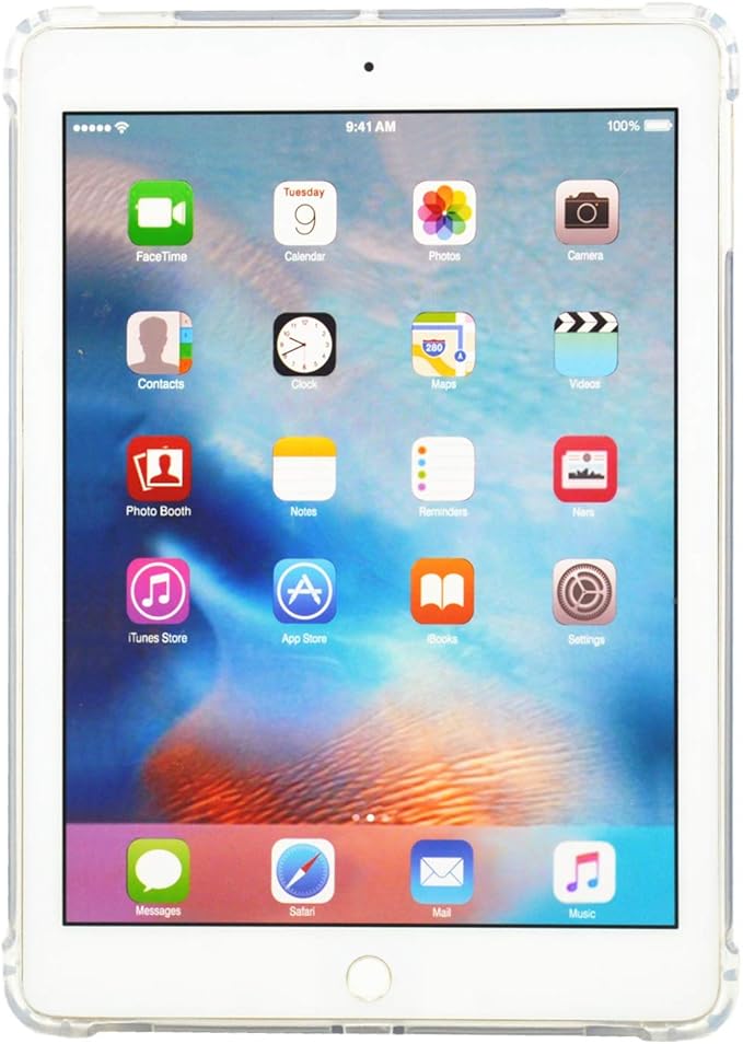 for Apple iPad 9th/8th/7th Generation Case 10.2 inch (2021/2020/2019), Slim Lightweight Translucent Clear Soft TPU Back Shockproof Cover Silicone Bumper Corner Protective Tablet Shell, Clear