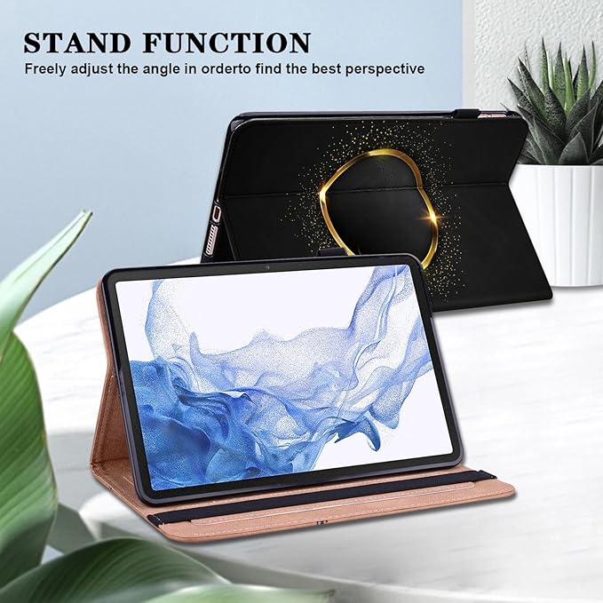Case for iPad 11th Generation 11 Inch 2025 A16, iPad 10th Generation 10.9 inch 2022, Auto Wake/Sleep,Slim Stand Smart PU Leather Protective Cover - Gold Hoop