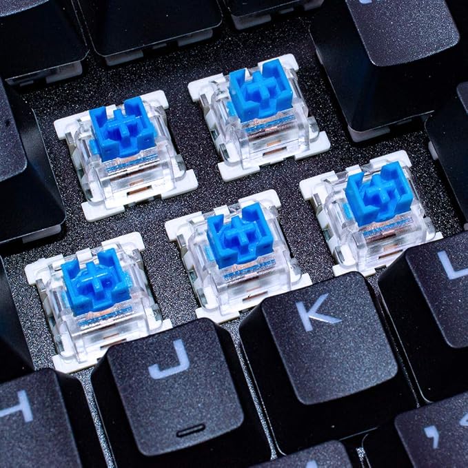 outemu Blue Switches 20 Pack, 3 Pin/Clicky Tactile 50gf/Dustproof/RGB Key Switches - Cherry MX Equivalent - DIY Replaceable for Mechanical Keyboard