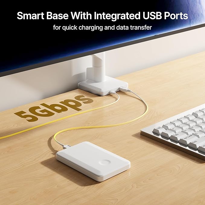 monTEK Single Monitor Arm with USB for Max 45 Inch Ultrawide Screens Adjustable Monitor Desk Mount Holds 35 Lbs Cable Management with C Clamp/Grommet Desk Mount, VESA 75/100mm