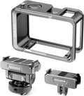 NEEWER Action Camera Cage Kit Compatible with DJI Osmo Action 5 Pro 4 3 DJI Mic, Protective Frame Accessories with Quick Release Cold Shoe Mount & Magnetic Mount Adapter, AC011+AC012+ AC014