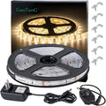 Warm LED Strip Lights, Waterproof cuttable 300 SMD 2835 LED Tape, 6000K 12V Flexible Ribbon, Kitchen Cabinet Lighting, Outdoor/Indoor (Warm(16.4ft))