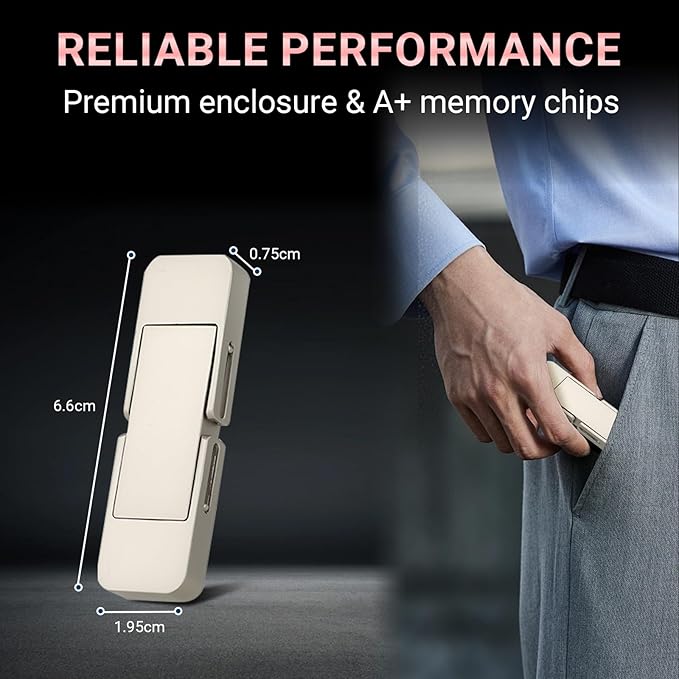 128GB USB Drive,Portable SSD Fast 550MB/s 2 in 1 Flash Drive,Type C+A USB3.2 Gen2 External Solid State Drive,SSD External Hard Drive for iPhone 15/16/17/Android Phone/PS5/Tablet/Windows