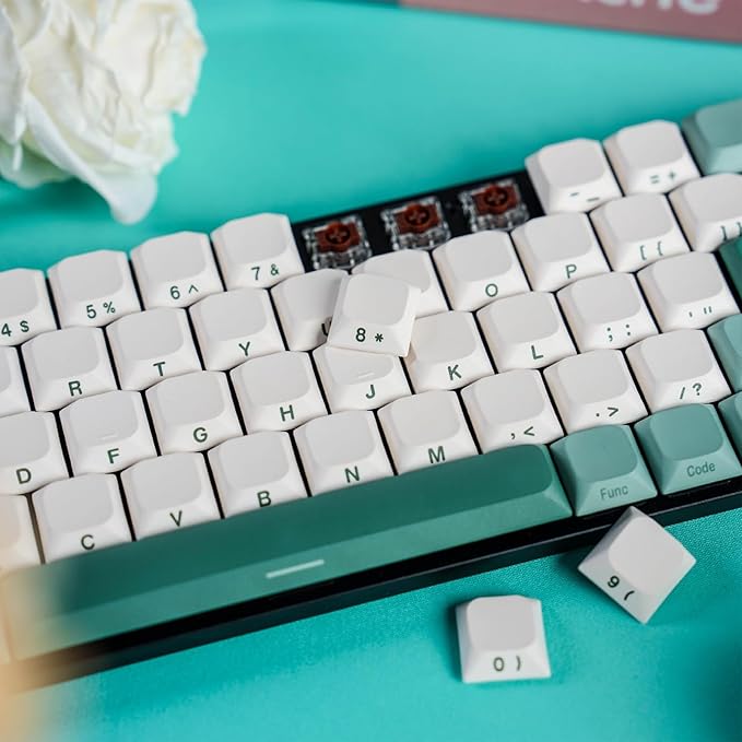 GATERON Oasis Low Profile Keycaps, Nature Series PBT Keycaps 135 Keys Set Custom Keycap Set, Universal Compatiability for 100%, 75%, 65%, 60% Low Profile MX Mechanical Magnetic Gaming Keyboard (OASIS)