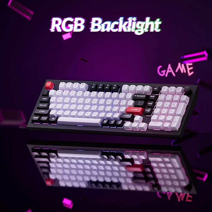 Keychron Q5 HE Rapid Trigger Gaming Keyboard Wireless with Hall Effect Gateron Double-Rail Magnetic Switch Adjustable Actuation, 2.4 GHz/Bluetooth/ QMK RGB Aluminum for Mac Windows Linux - Black