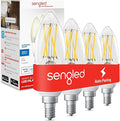 Sengled Alexa Light Bulb, E12 Smart Bulbs, Edison Bulbs Bluetooth Mesh, 40 Watt Candelabra Light Bulbs 2700K B11, Smart Bulbs That Work with Alexa, Dimmable & Group Control, No Hub Request, 4 Pack