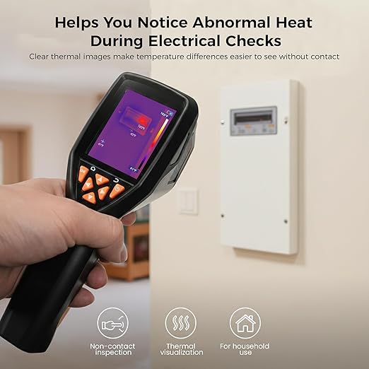 Handheld Thermal Imaging Camera 320×240 Super Resolution, 25HZ Refresh Rate, High/Low Temp Alarm, 8H Battery Life for Water Leak Detection, Hidden Moisture and Home Inspection