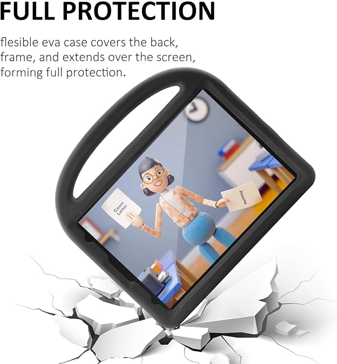 Kids Case for iPad Pro 11 2022/2021/2020 (4th/3rd/2nd Generation), Techcircle Child Shock Proof EVA Protective [Support Pencil Charging] Handle Stand Case for iPad Air 5/4 Gen 10.9" 2022/2020, Black