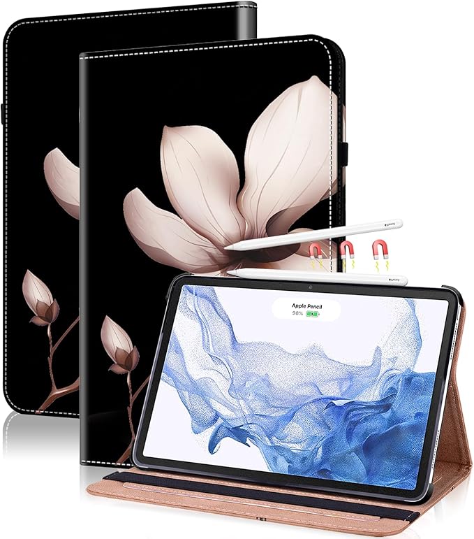Case for iPad Air 13 inch (M4/M3/M2) 2026/2025/2024, PU Leather Stand Shockproof Cover with Pen Holder & Card Slots - Mandala Flower