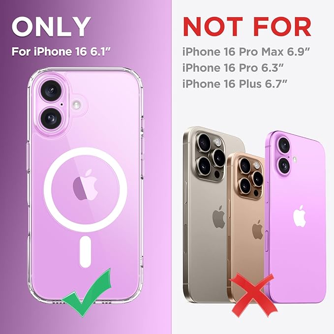 CAPRARO Magnetic Compatible with iPhone 16 Case, Upgraded [Full Camera Protection] [Compatible with MagSafe] Protective Translucent Matte Women Girl Phone Case Cover, Clear