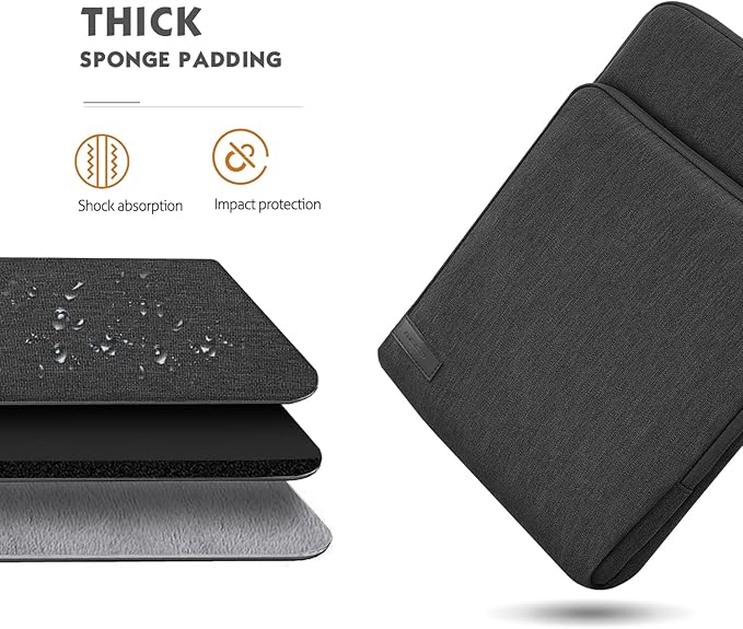 MoKo 8-9 Inch Tablet Sleeve Bag Carrying Case with Storage Pockets Fits New iPad mini (A17 Pro) 8.3" 2024, iPad mini 6/5/4/3/2/1th 8.3"/7.9" 2021-2012, Galaxy Tab A7 Lite 8.7" 2021, Black & Gray