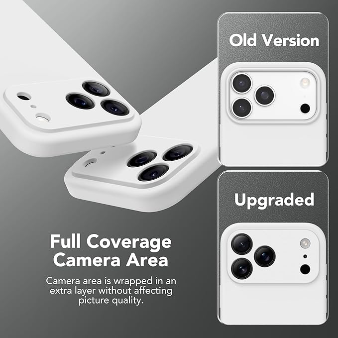Magnetic for iPhone 17 Pro Case, Compatible with MagSafe, [Full Camera Protection][Screen Protector] Silicone Shockproof Protective Phone Case for iPhone 17 Pro 6.3", White