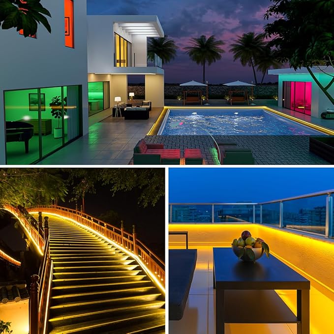 BTF-LIGHTING IP68 Waterproof Outdoor WS2811 RGB IC LED Strip Addressable Dream Color Flexible 5050SMD Light DC12V 16.4ft 60LEDs/m 20Pixels/m Can Work Outdoor White PCB(No Adapter or Controller)