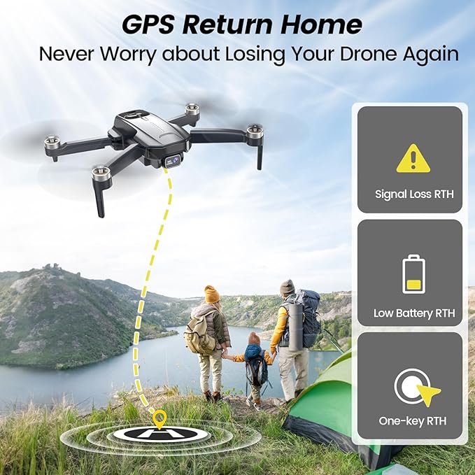 WeFone Drones with Camera for Adults 4k, WF31 GPS RC Drone FPV Foldable Quadcopter for Beginner with Brushless Motor, 5G Wi-Fi Transmission, Auto Return, Follow Me, Waypoints, 50 Min Flight Time