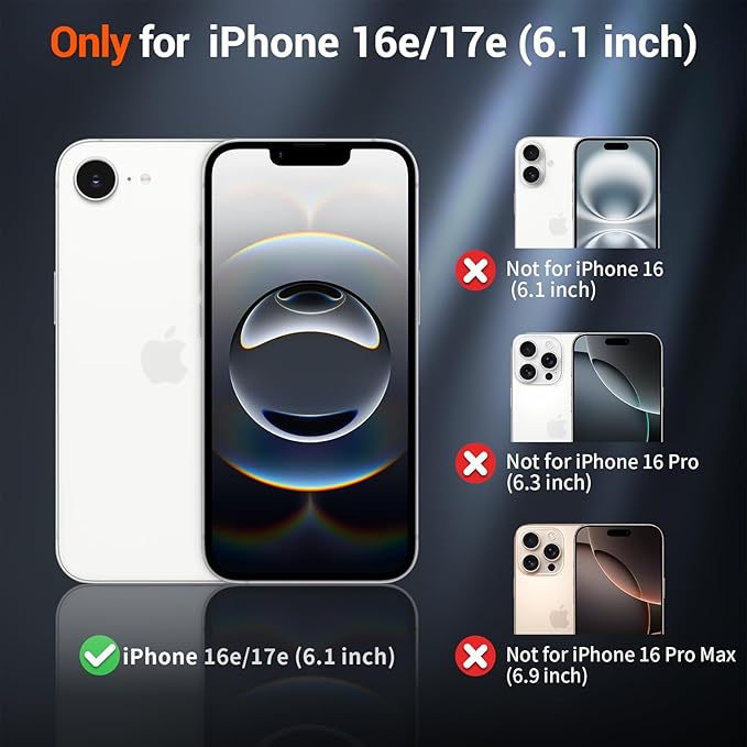 SUPFINE Magnetic for iPhone 17e Case/iPhone 16e Case 2025 (Compatible with MagSafe)(Military Grade Drop Protection) Slim Translucent Matte Shockproof with Anti-Fingerprint Phone Case,Navy Blue