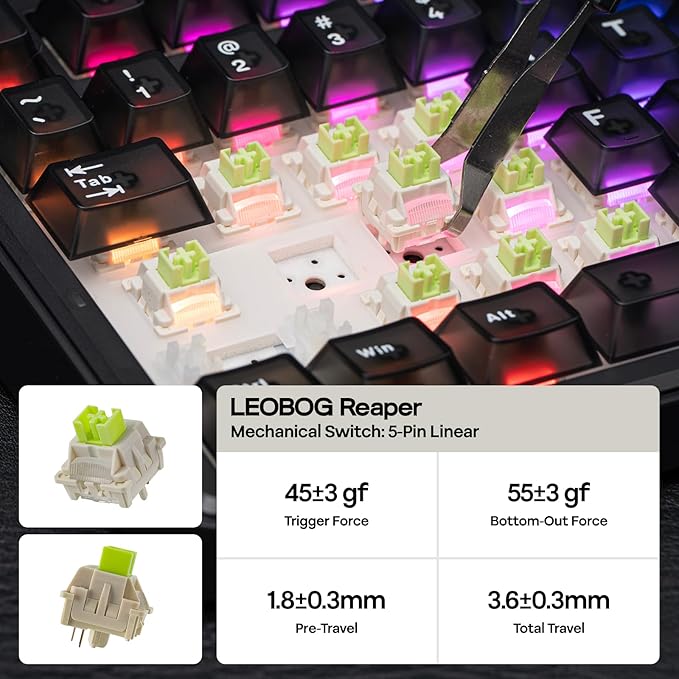 EPOMAKER X Aula F75 MAX Wireless Mechanical Keyboard with TFT Screen and Knob, Gasket Keyboard in 75% Layout, Hot Swappable Gaming Keyboard for PC/Mac/Linux (Matte Black)