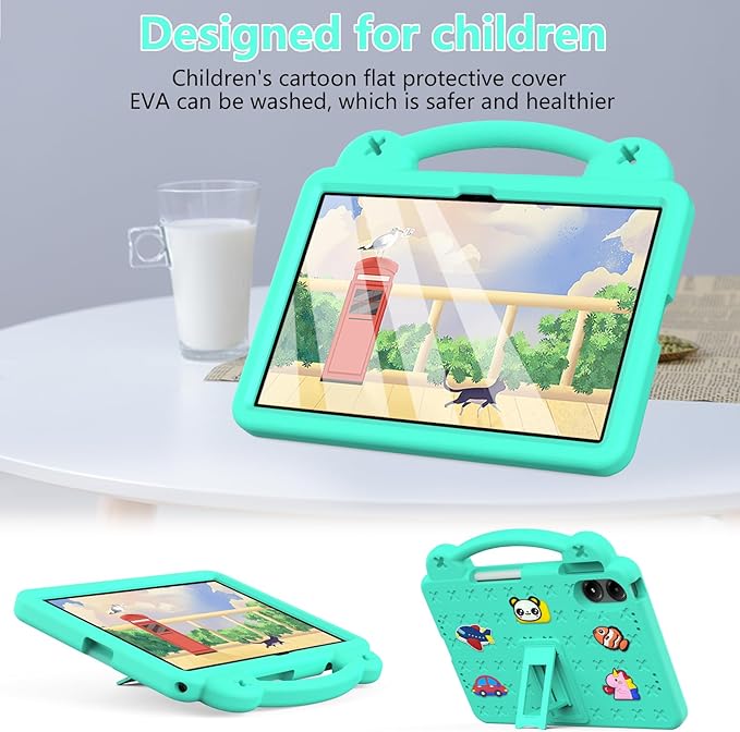 AKABEILA Compatible with Apple iPad Pro 12.9(2018/2020/2021/2022)/Air 13(2026) M4(2025) M3(2024)/Pro 13(2025) M5(2024) Tablet Case, Cases with Shoulder Strap & Stand Handle & Pen Tray Mint Green