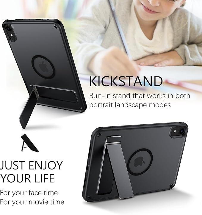 GUAGUA for iPad mini 7 Case 2024 (A17 Pro), Magnetic Mini 7th/6th Generation Case with Stand(2024/2021) with Pencil Holder Slim Protective Kickstand Tablet Case for iPad mini 7th/6th 8.3'', Black