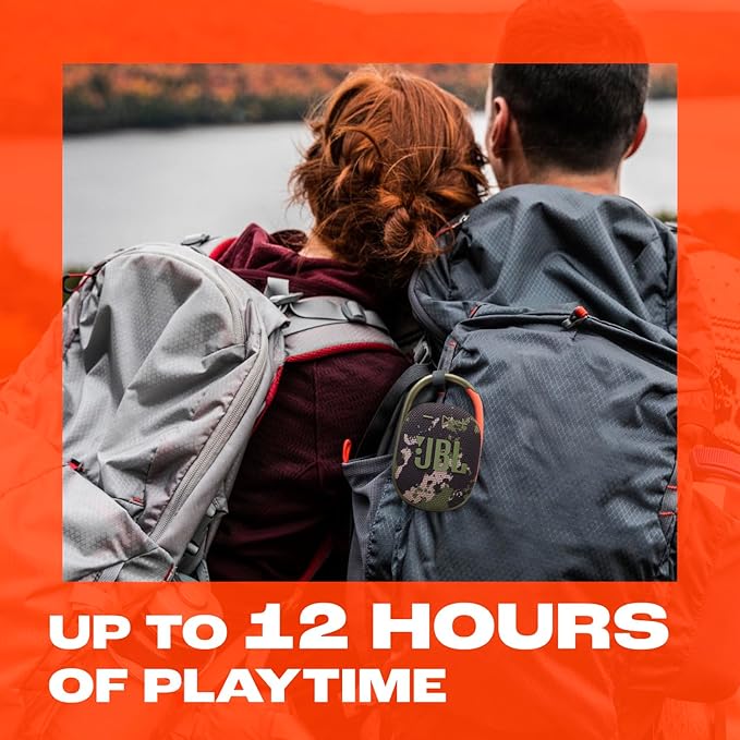 JBL Clip 5 - Ultra-Portable,Waterproof & Dustproof Bluetooth Speaker,Big JBL Pro Sound with punchy bass,Integrated carabiner,Up to 12 Hours of Play,Made in part with recycled materials(Black & Orange)