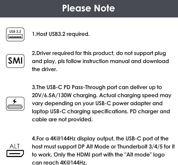4 Monitor Docking Station, WAVLINK Quad Monitors Adapter for M1/M2/M3/M4/Macbook Neo macOS, 140W PD in, 4 HDMI, Quad 4K Output, SMI Driver & Host USB3.2 Gen 2 Required