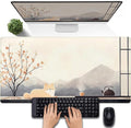Japan Zen Desk Pad Extended Mouse Mat Cute Shiba Desk Mat, Large Anime Gaming Mouse Pad Full Desktop Keyboard Mat, Kawaii Computer Mat XXL, Japanese-Style Desk Decor for Office Home 31.5x15.7 Inch