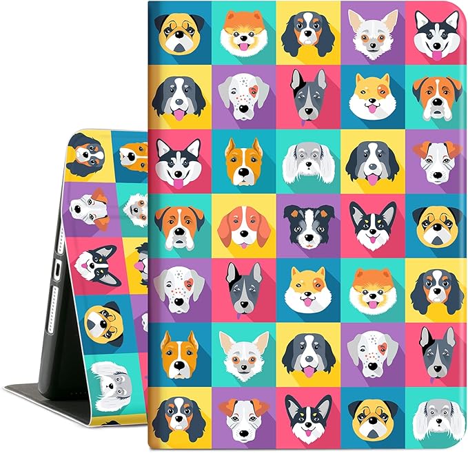 Case for iPad 9th Generation Case, Case for iPad 8th Generation Case, Case for iPad 7th Generation, Case for iPad 10.2 inch Kids Boys Girls Multi-Angle View with Adjustable Stand Auto Wake/Sleep, Dog