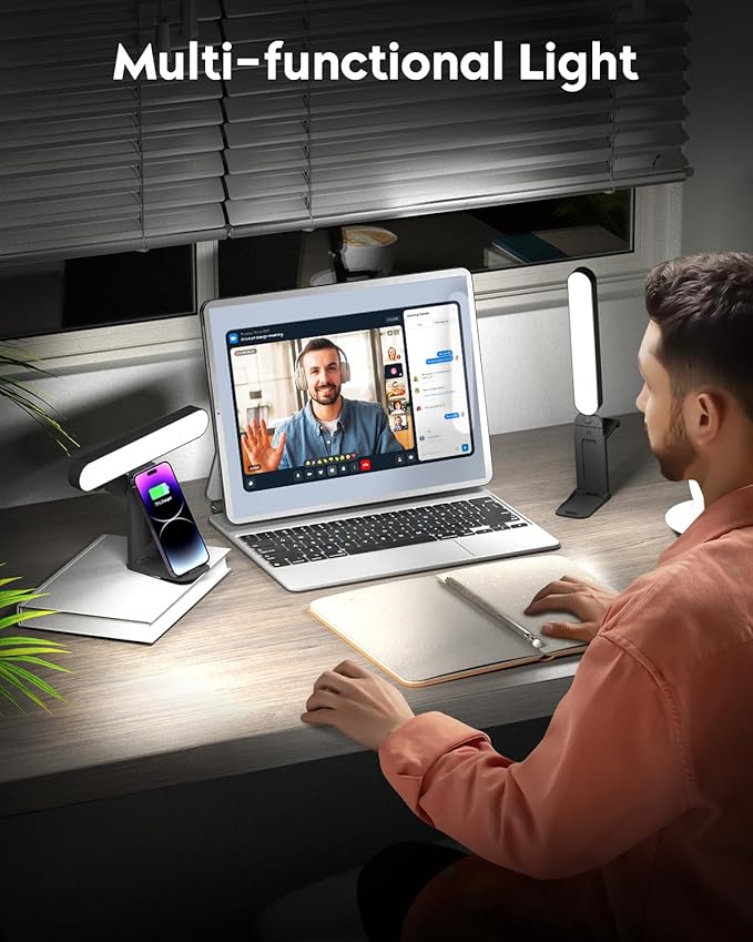 UBeesize Video Conference Lighting, LED Streaming Light for Video Calls, Webcam Light with Adjustable Monitor Mount, Zoom Lighting for Computer, Laptop Ring Light for Video Recording, Double Kit