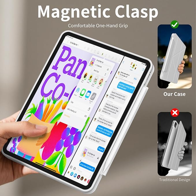 Case for iPad Air 13 Inch M4/M3/M2 (2026/2025/2024), iPad Pro 12.9” 6th/5th/4th/3rd Generation Case, Origami Trifold Multi-Angle Stand, Magnetic Flap, Slim Shell Full-Protective Cover, Game