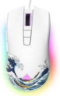 Womier Wired Gaming Mouse, 12400 DPI RGB Mouse with RGB Backlit Modes & 7 Macro Buttons, PC Gaming Mice Support DIY Keybinding, Gamer Computer Mice for Laptop PC Mac Windows(G705 Kanagawa)