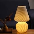 BSOD Taller Mushroom Lamp, Upgrade White Table Lamp Romantic 12' Vintage Swirl Mid-Century Design Classics Glass Home Decor Bedside Lamps for Living Room Bedroom Room Gift