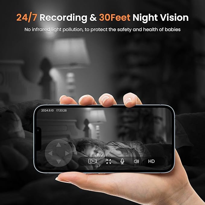AMOROM Indoor Security Camera 360° with Pan/Tilt, Pet Dog Baby Monitor, 1080P HD Night Vision, Motion Detection, 2-Way Talk, Alexa & Google Home Compatible (2.4GHz WiFi)