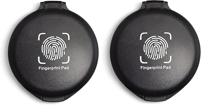 2 Pack Thumbprint Fingerprint Ink Pad for Notary Supplies Identification Security ID Fingerprint Cards Law Enforcement Fingerprint Black Stamp Ink pad
