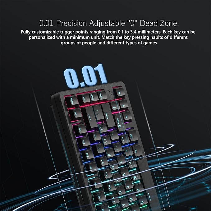 Womier SK75 TMR/HE Keyboard Gaming 75% Hall Effec, Wireless Mechanical Keyboard Rapid Trigger Custom Magnetic Switch Keyboards with 8000 Hz Hot Swap, BT/2.4G/USB-C with Mac Windows Linux (Aluminum)