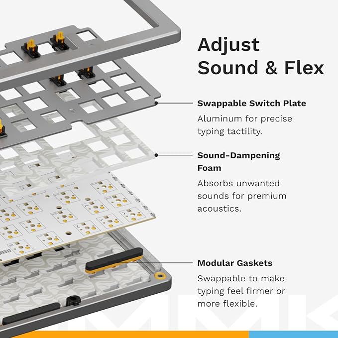 Glorious Gaming - GMMK 3 PRO HE: Rapid Trigger Keyboard, Hall Effect, Custom Modular Aluminum Body, 8K Polling Rate, Hotswap MX & Magnetic Switches, Modular Gasket System, ANSI 75% Tenkeyless (Silver)