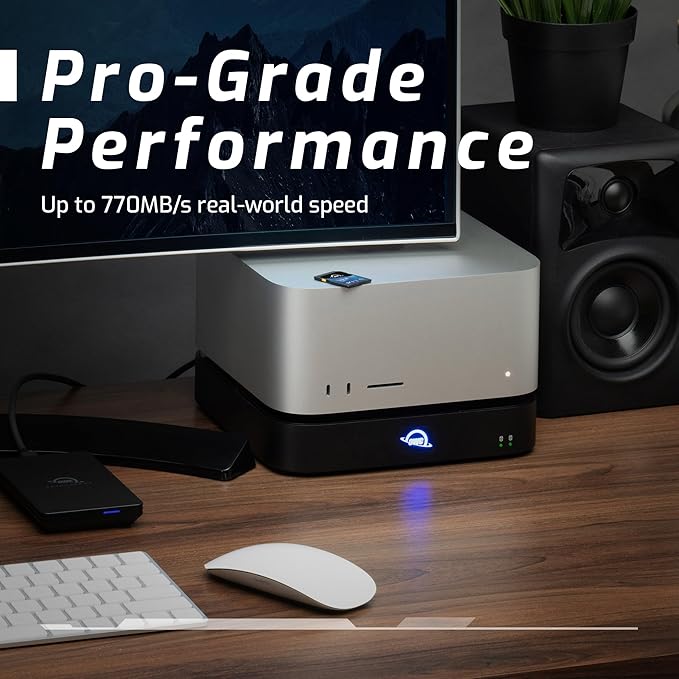 OWC (Enclosure only miniStack STX, Upgradeable Expansion Solution and Thunderbolt Hub/Mini Dock with 3 Extra TB4 Ports. for Mac Studio, Mac mini and Other Devices. Matte Black