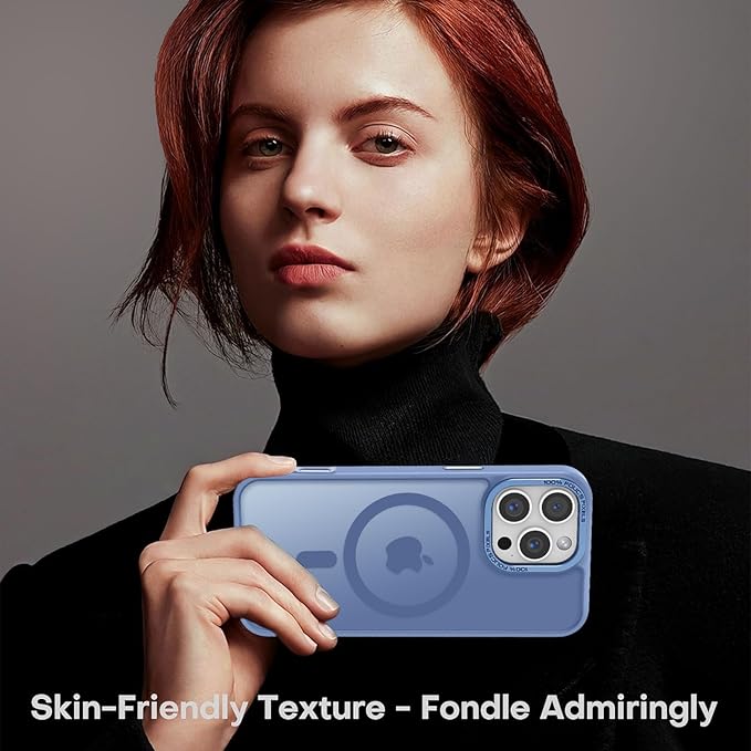 Newfuture Designed for iPhone 16 Pro Max Case with Magnetic [13 FT Military Drop Protection] [Compatible with Magsafe] Slim Translucent Matte Shockproof with Anti-Fingerprint Phone Case, Light Blue
